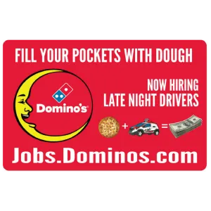 10x15 "Now Hiring Late Night Drivers" Counter Mat 4-Pack