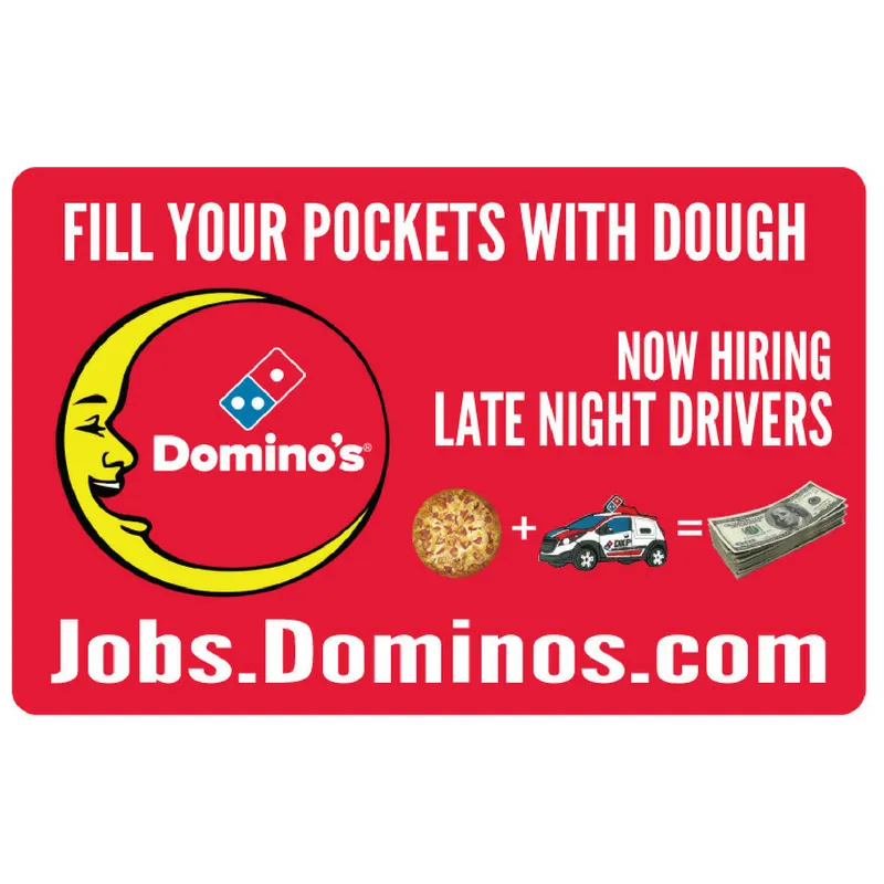 10x15 "Now Hiring Late Night Drivers" Counter Mat 4-Pack