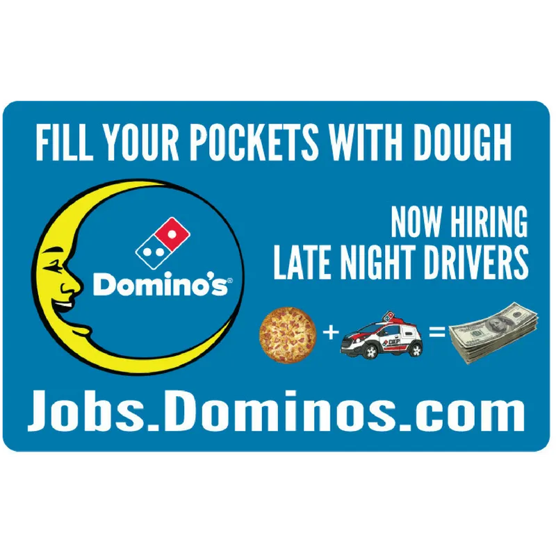 10x15 "Now Hiring Late Night Drivers" Counter Mat 4-Pack