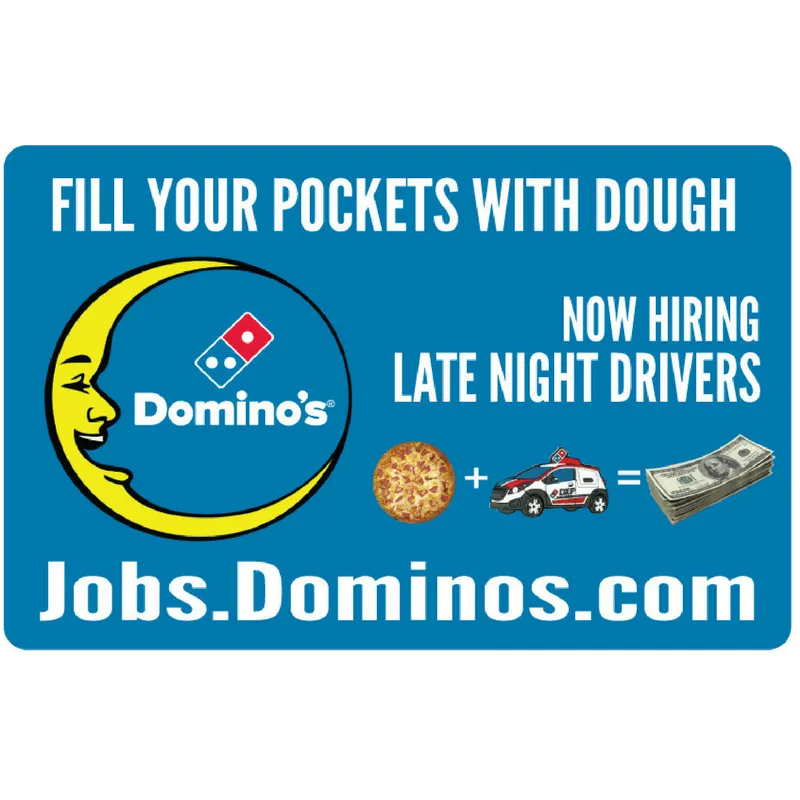 11x17 "Now Hiring Late Night Drivers" Counter Mat 4-Pack