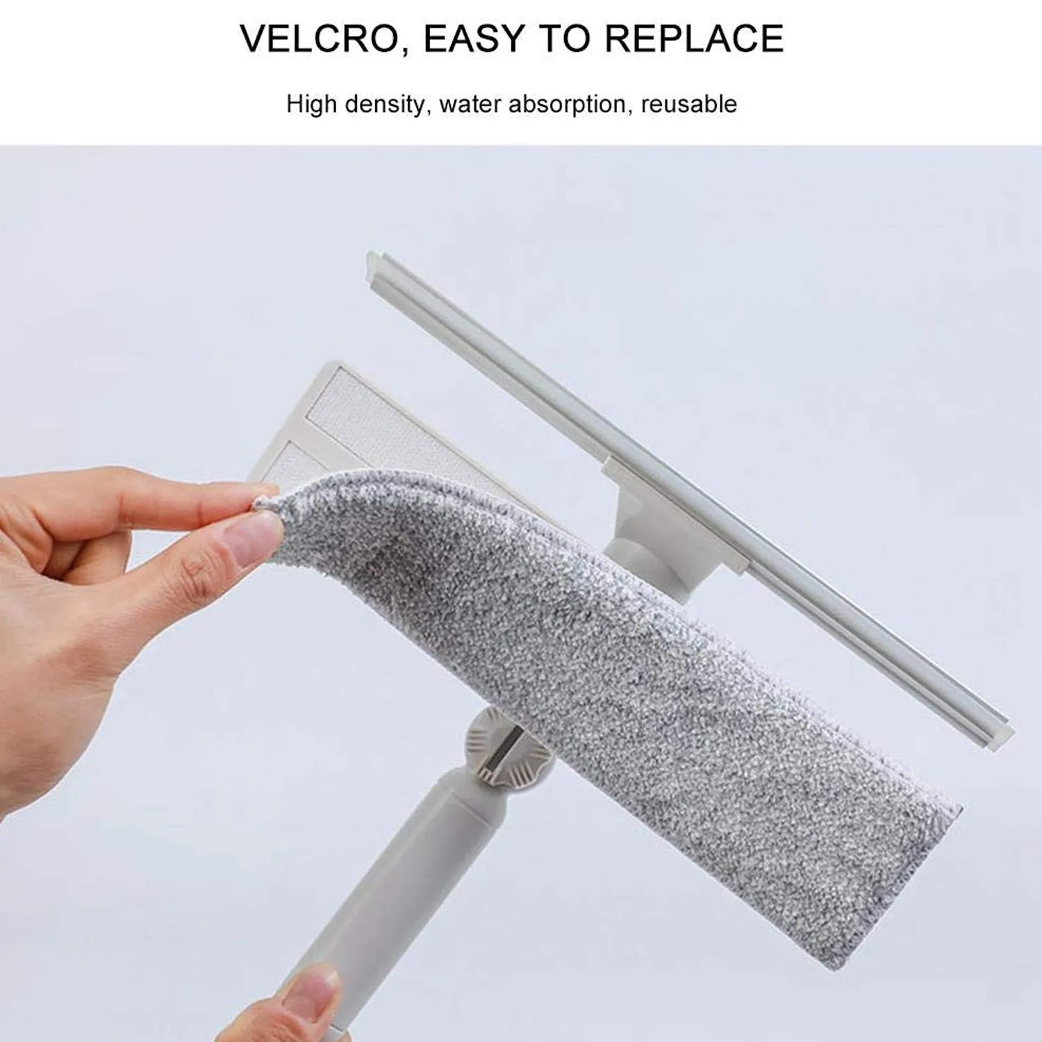 6697 Cleaning Brush with Squeegee Adjustable Telescopic Pole U Shape Can Clean Both Sides of Mirror Easily for Cleaning Home Kitchen Restaurant Glass Wall Window