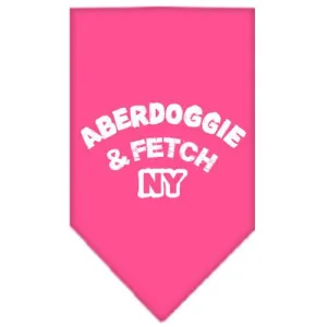 Aberdoggie NY Screen Print Bandana Bright Pink Small