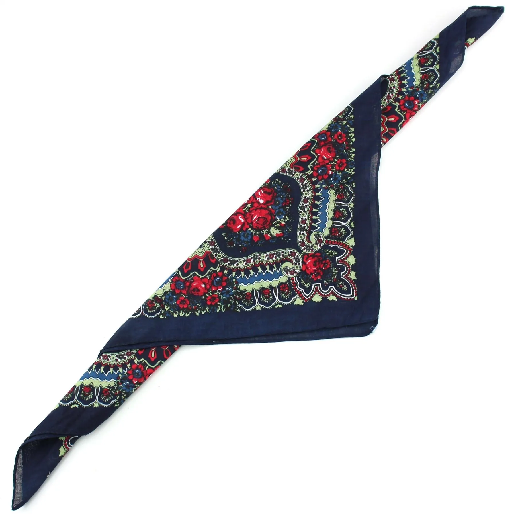 Bandana Face Cover Mask - Paisley Navy