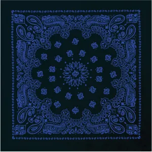 Black & Blue Trainmen Paisley Bandana - 22" x 22"