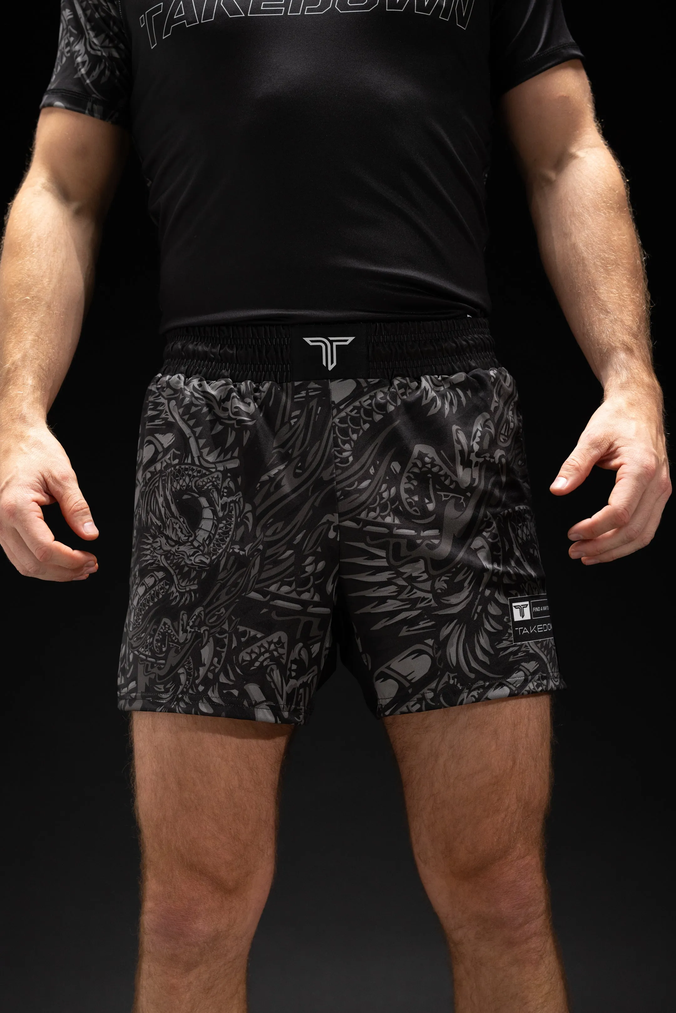 Blackout Iron Dragon Fight Shorts (5"&7“ Inseam)