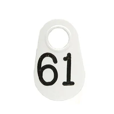 Bock's Nylon Numbered Identification Tags 1-100, Single Tag, White