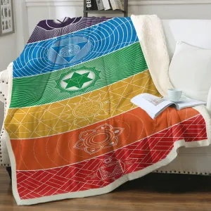 Chakra Yoga Soft Sherpa Blanket