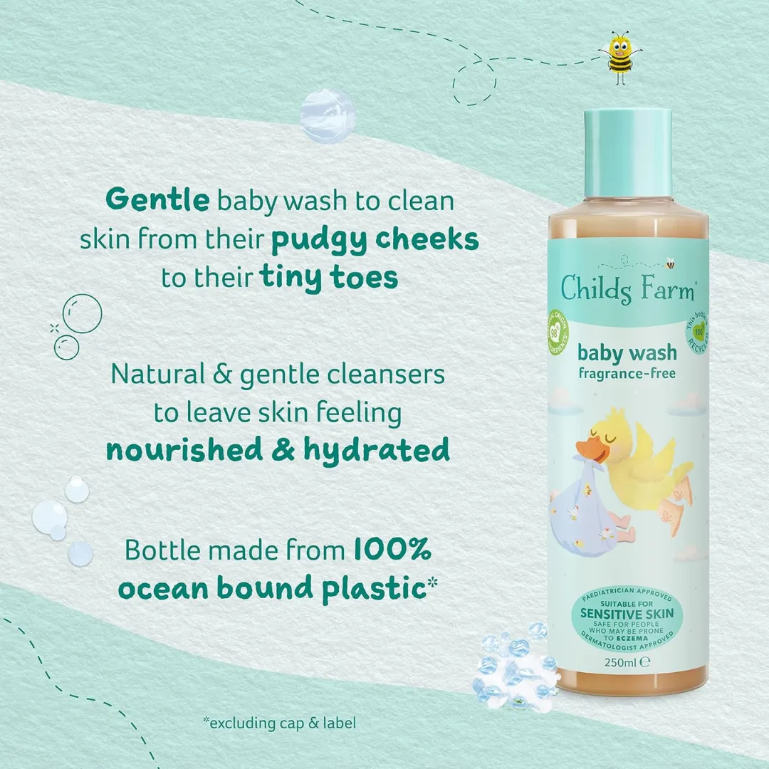 Childs Farm Baby Wash Unfragranced OatDerma 250ml (T)