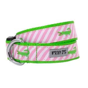 Collar | Pink Stripe Alligators