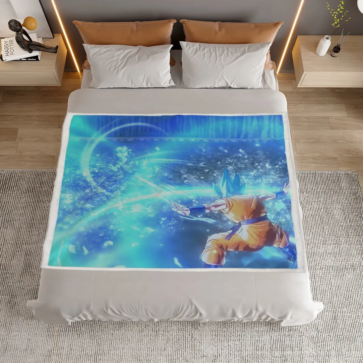 DBZ Goku SSGSS Saiyan God Blue Aura Blasting Streetwear Household Warm Blanket