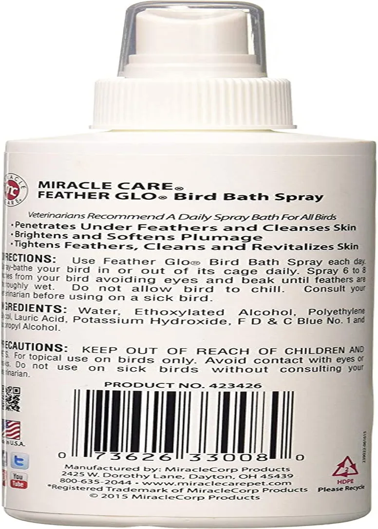 Feather  Feather Glo Bird Bath Spray, 8-Ounce