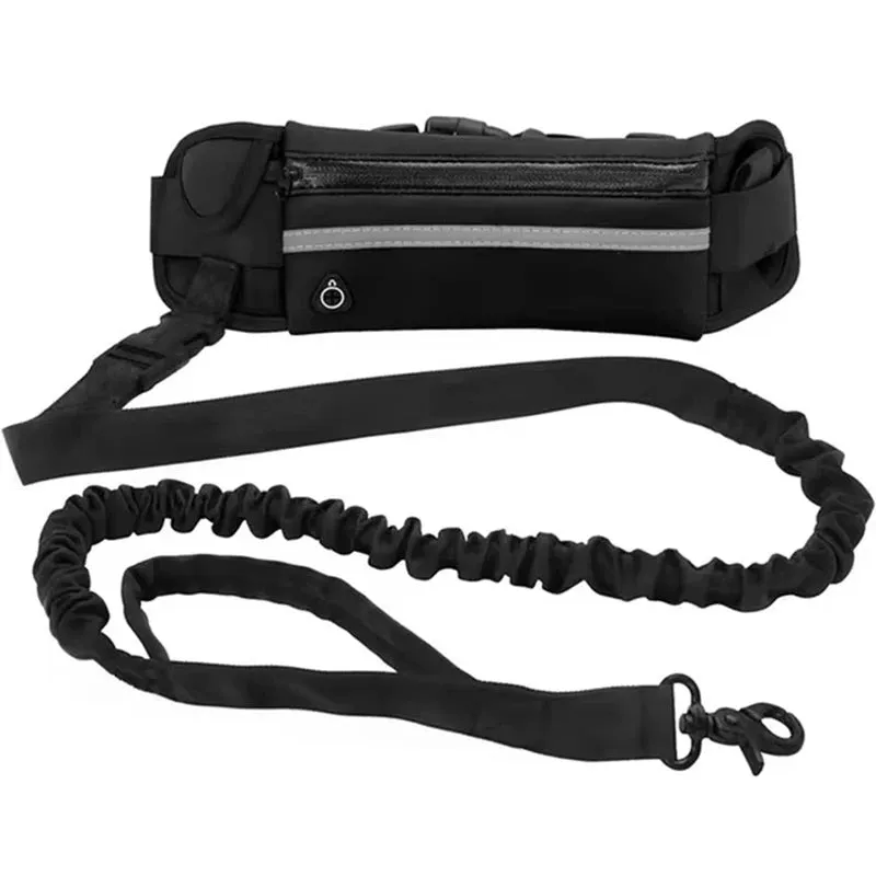 Hands Free Dog Leash for Running & Walking – Reflective Leash with Waist Bag