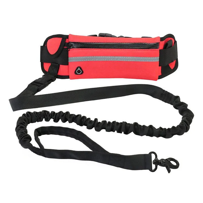 Hands Free Dog Leash for Running & Walking – Reflective Leash with Waist Bag