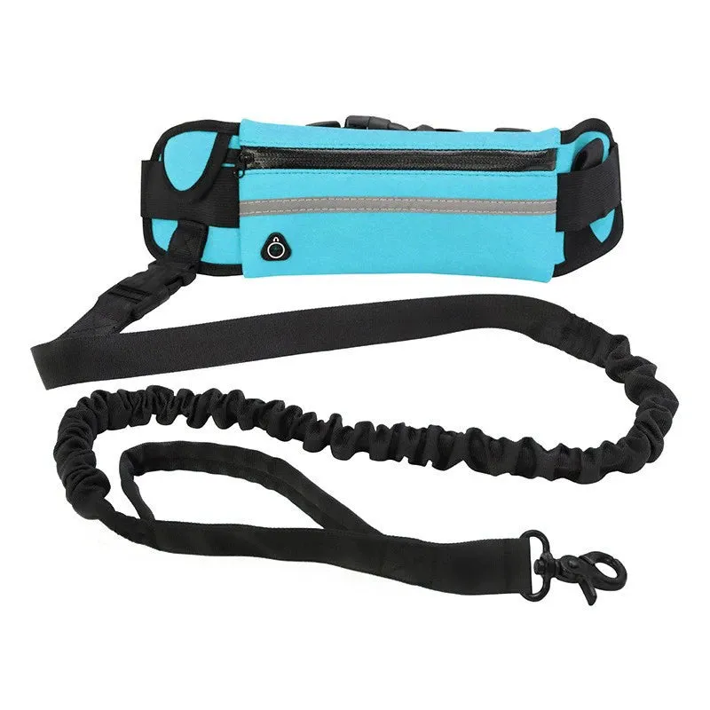 Hands Free Dog Leash for Running & Walking – Reflective Leash with Waist Bag