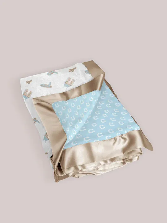 JuJuBe Reversible Baby Blanket / Howdy Partner Blue