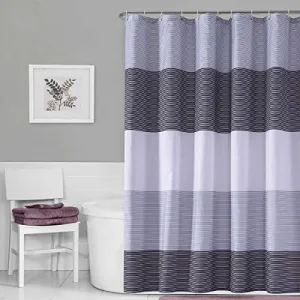 Julifo Shower Curtain Black and Grey Polyester Fabric Bathroom Curtain Waterproof