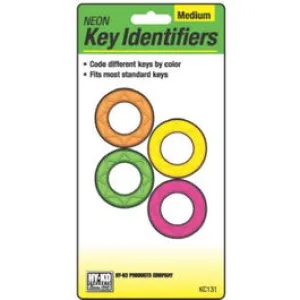 Key Identifiers, Medium, Neon, 4-Pk.