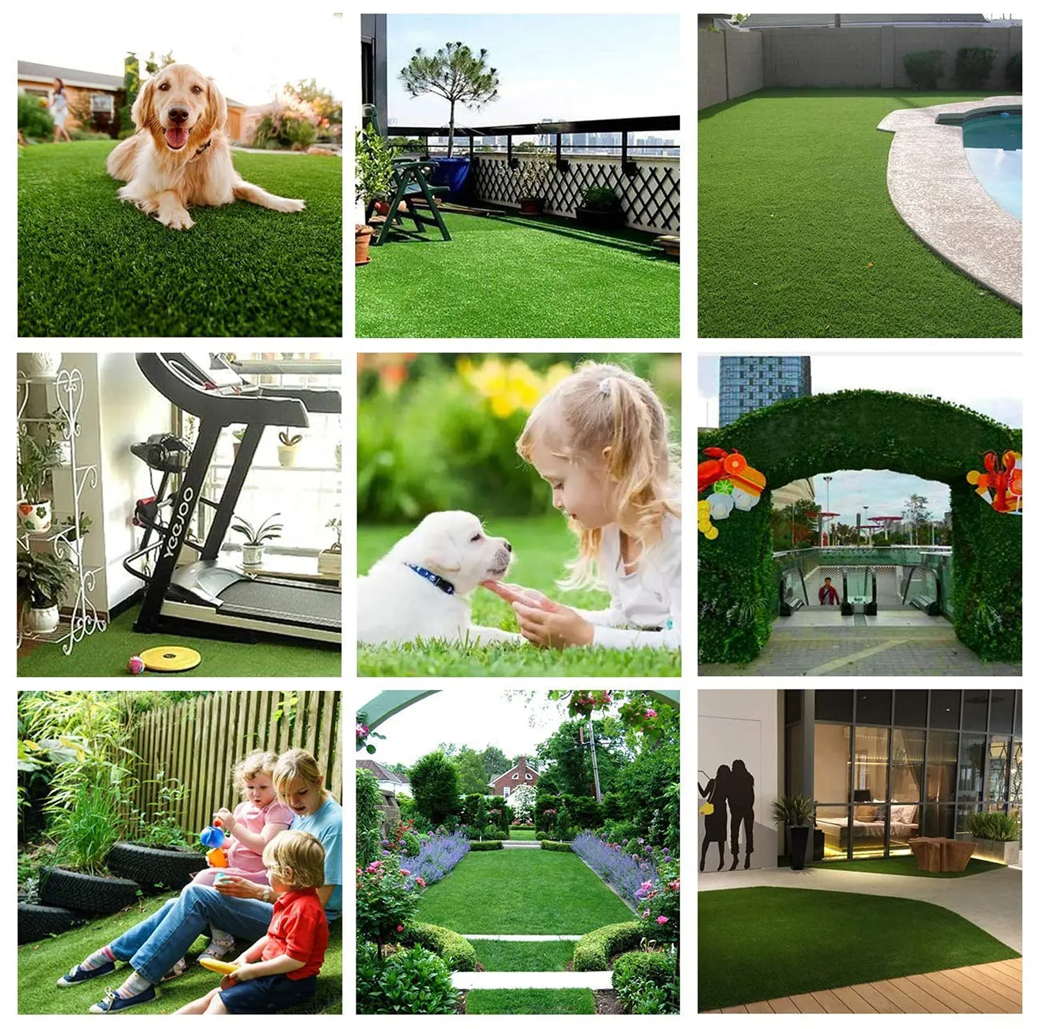 Kube Industries 35 MM Artificial Grass for Balcony Or Doormat, Soft and Durable Plastic Turf Carpet Mat, Artificial Grass (12" X 48") Green-HS_38_HEARTH21102