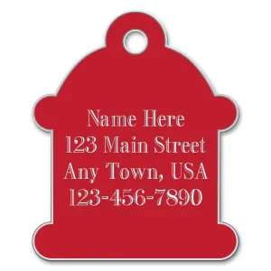 Large Hydrant Shape Custom Personalized Dog Tags