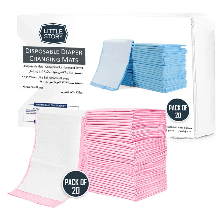 Little Story - Disposable Diaper Changing Mats - Pack Of 20Pcs (Pink)