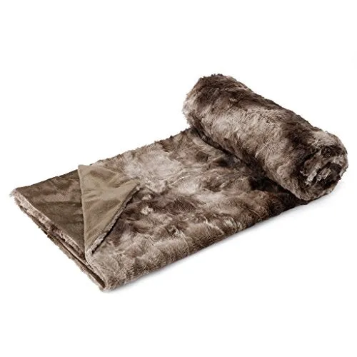 Luxury Super Soft Faux Fur Fleece Throw Blanket Cozy Warm Breathable Lightweight (60x80)