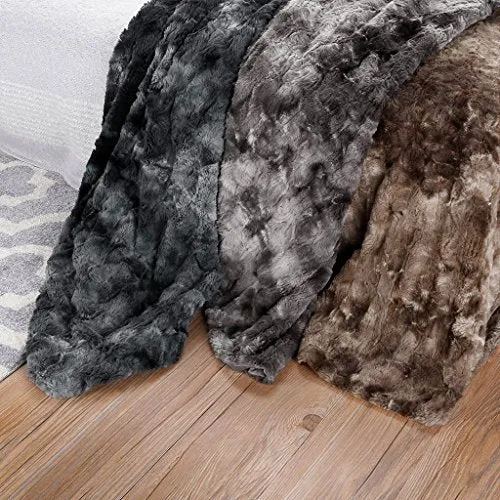 Luxury Super Soft Faux Fur Fleece Throw Blanket Cozy Warm Breathable Lightweight (60x80)