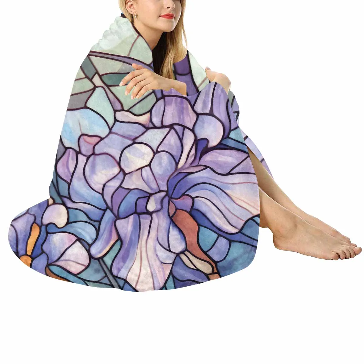 Mandalla_Awd35185  Circular Micro Fleece Blanket 47"