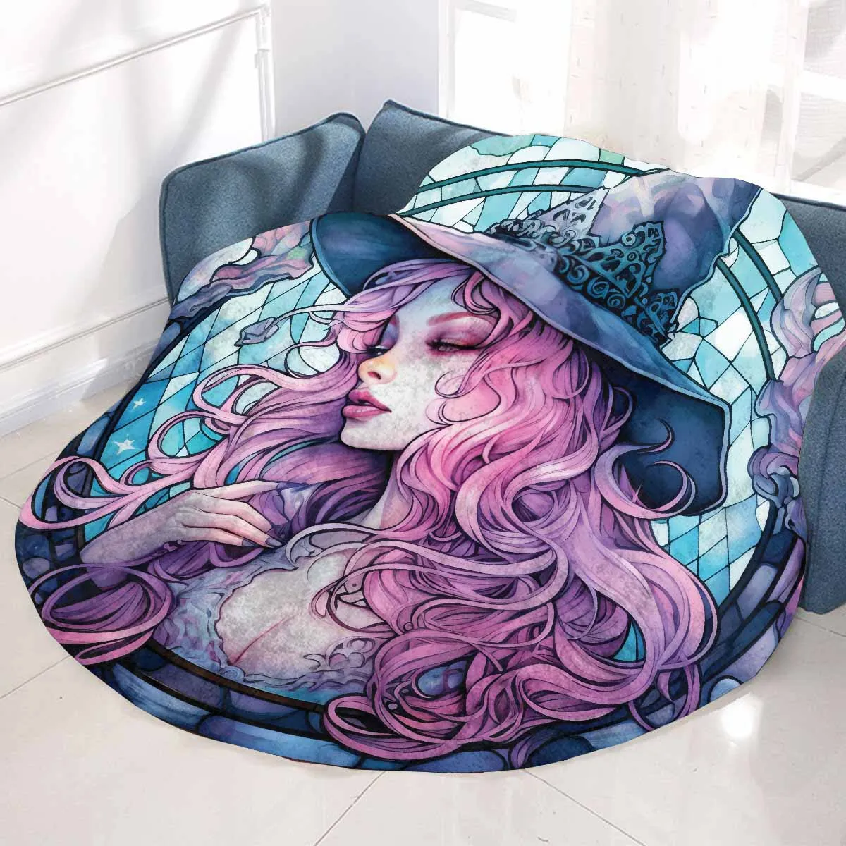 Mandalla_Awd35190  Circular Micro Fleece Blanket 60"