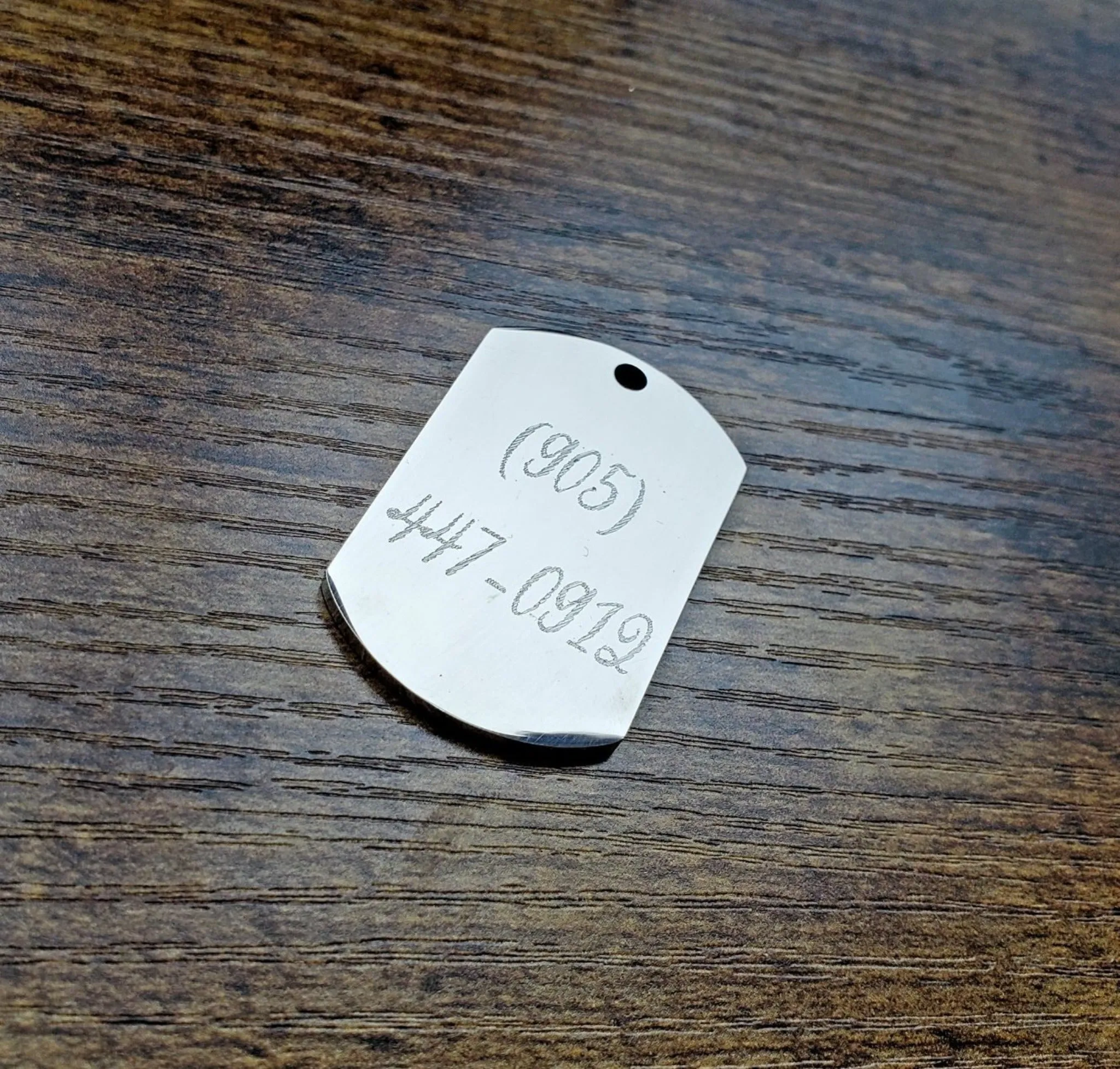 Military Style Dog ID Tag | Laser Engraved Stainless Steel