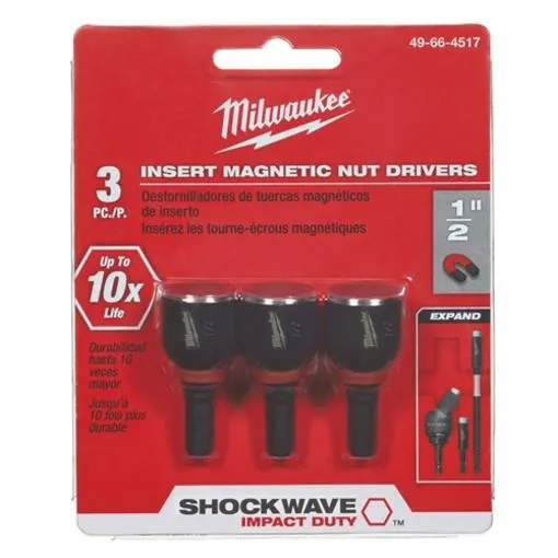 Milwaukee 49-66-4517 SHOCKWAVE 1/2" Insert Nutdriver (3PK)