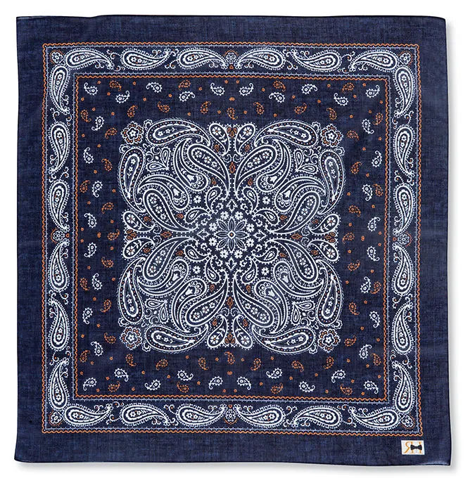 Navy Paisley Bandana - 5612