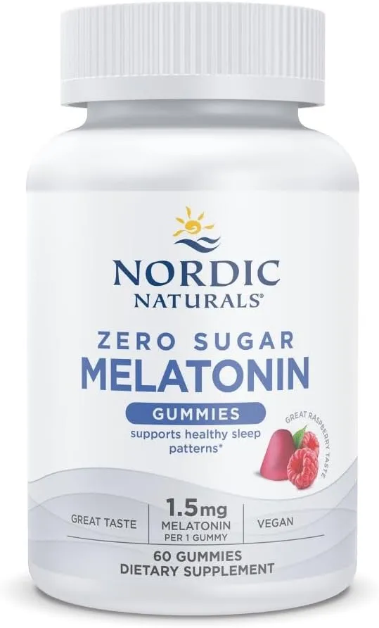 Nordic Naturals Zero Sugar Melatonin Gummies, Raspberry, 60 ct