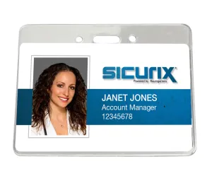 SICURIX Government/Military Size Badge Holders Horizontal 50 Pack CLEAR (67870)