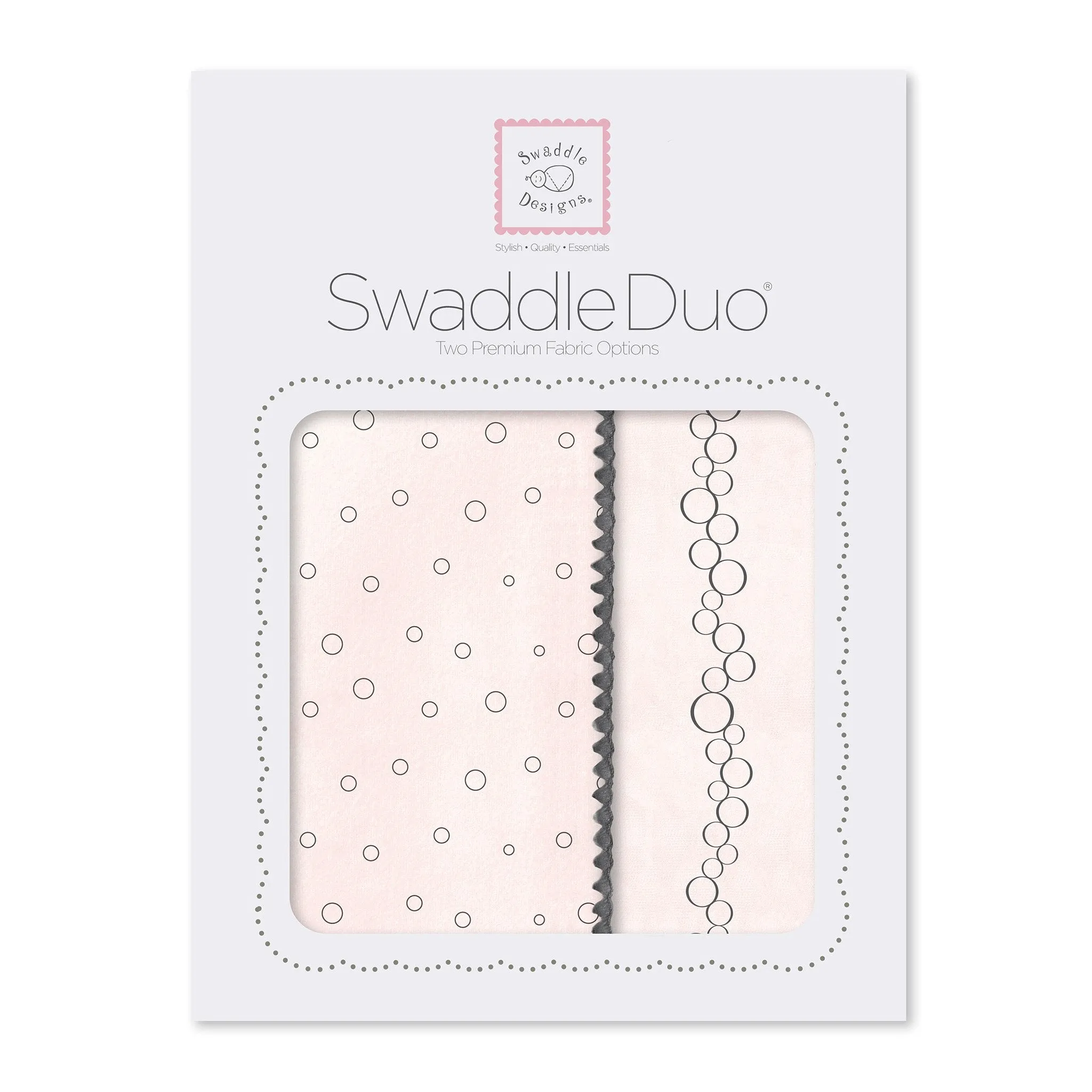 SwaddleDuo - Bubble Dots and Champagne, Soft Pink