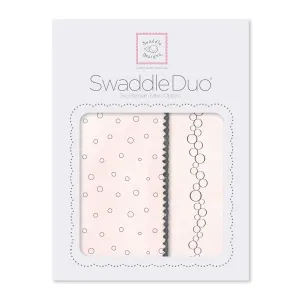 SwaddleDuo - Bubble Dots and Champagne, Soft Pink