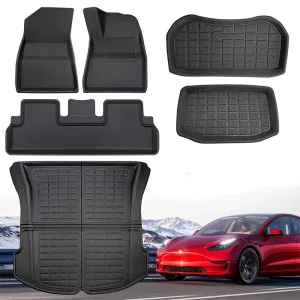 TAPTES Floor Mats for Right-Hand Drive for Tesla Model 3 2021-2023, for Rear & Front Trunk Mats, Set of 6