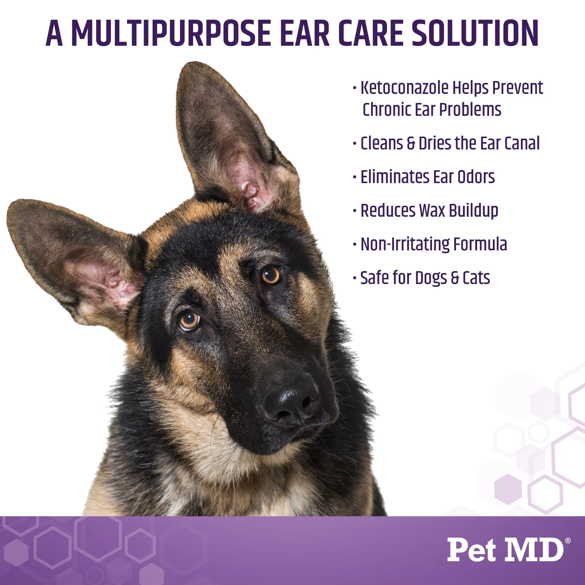 Tris Ear Flush Antiseptic Ear Cleaning Solution for Dogs & Cats - 12 oz