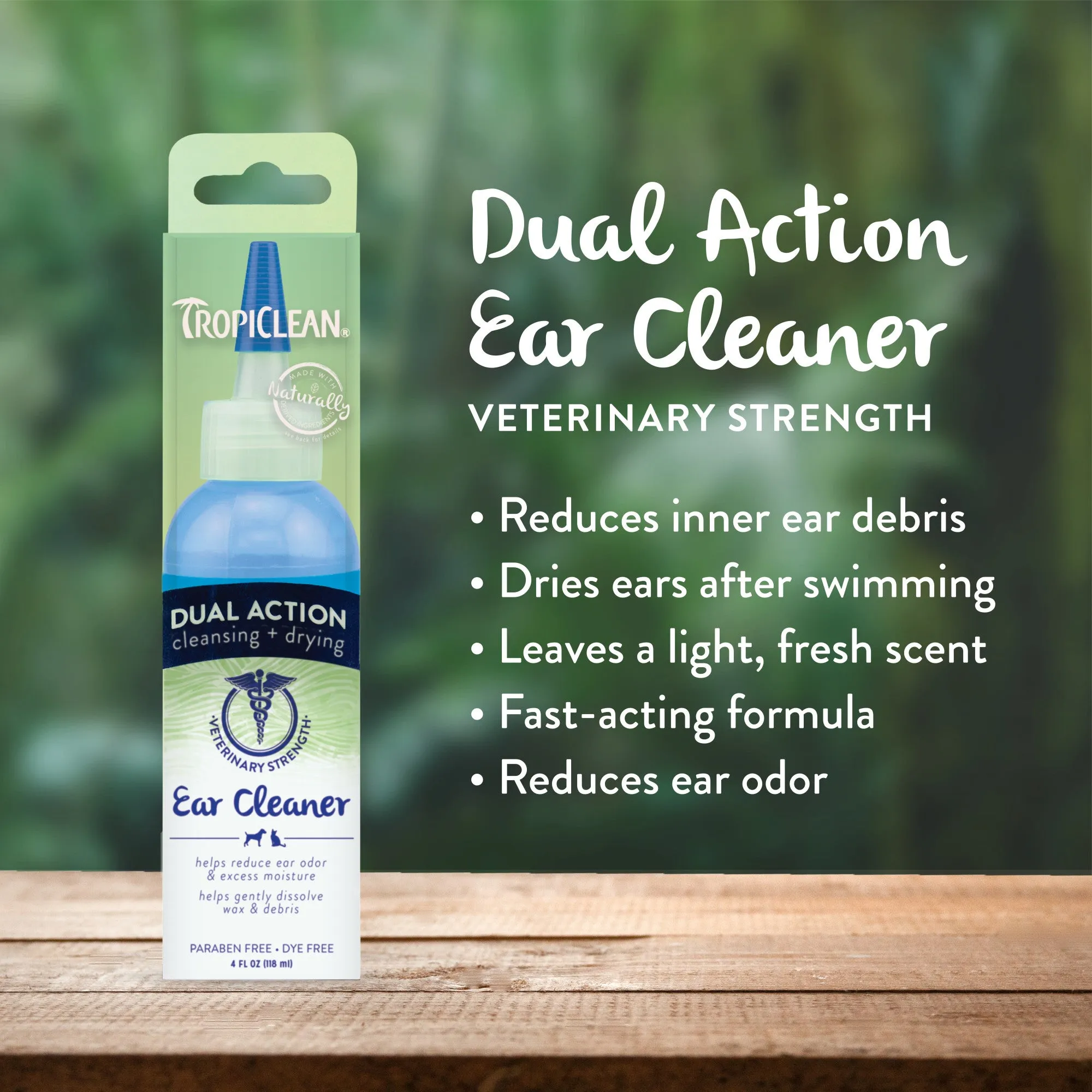 TropiClean Dual Action Cleansing   Drying Ear Cleaner for Dogs and Cats