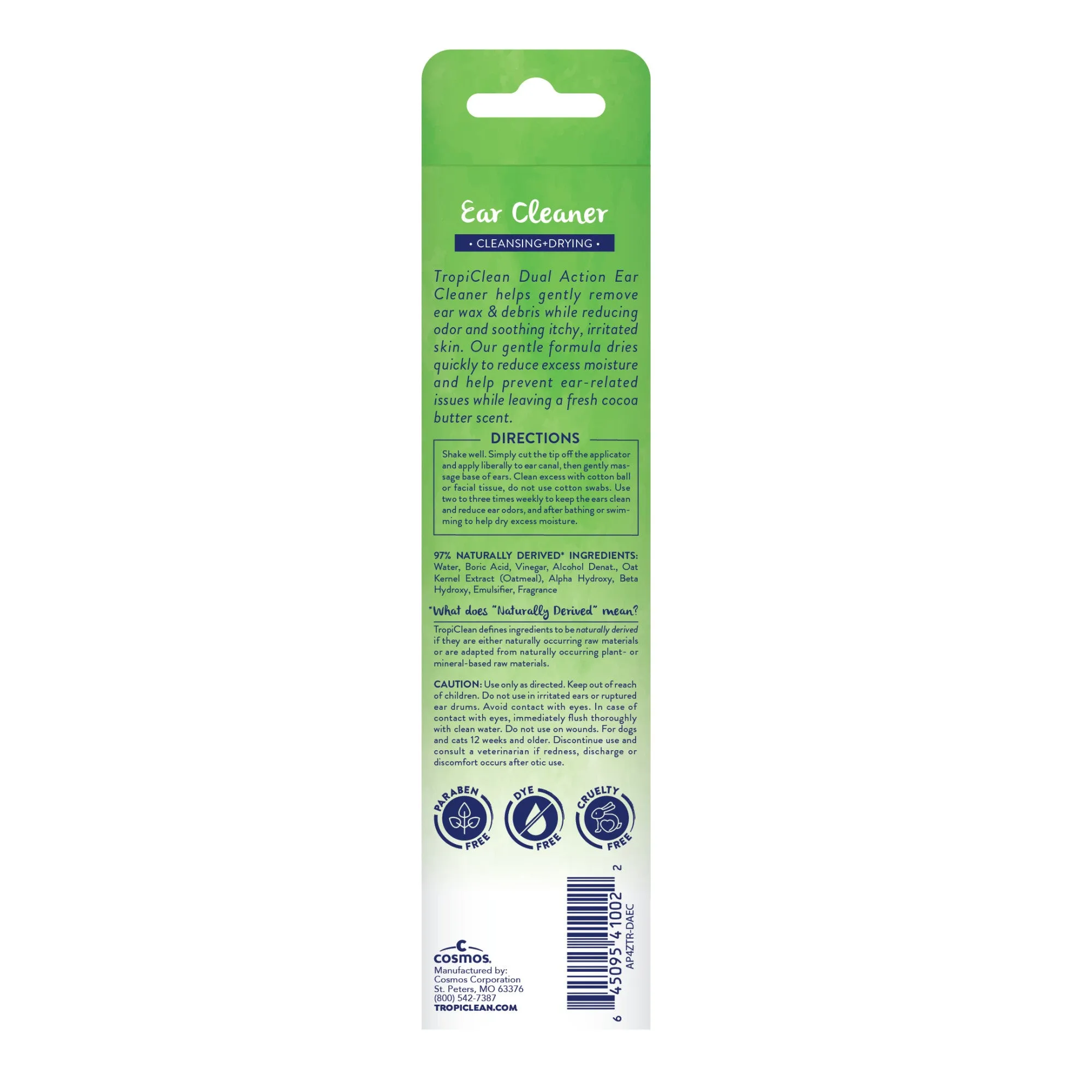 TropiClean Dual Action Cleansing   Drying Ear Cleaner for Dogs and Cats