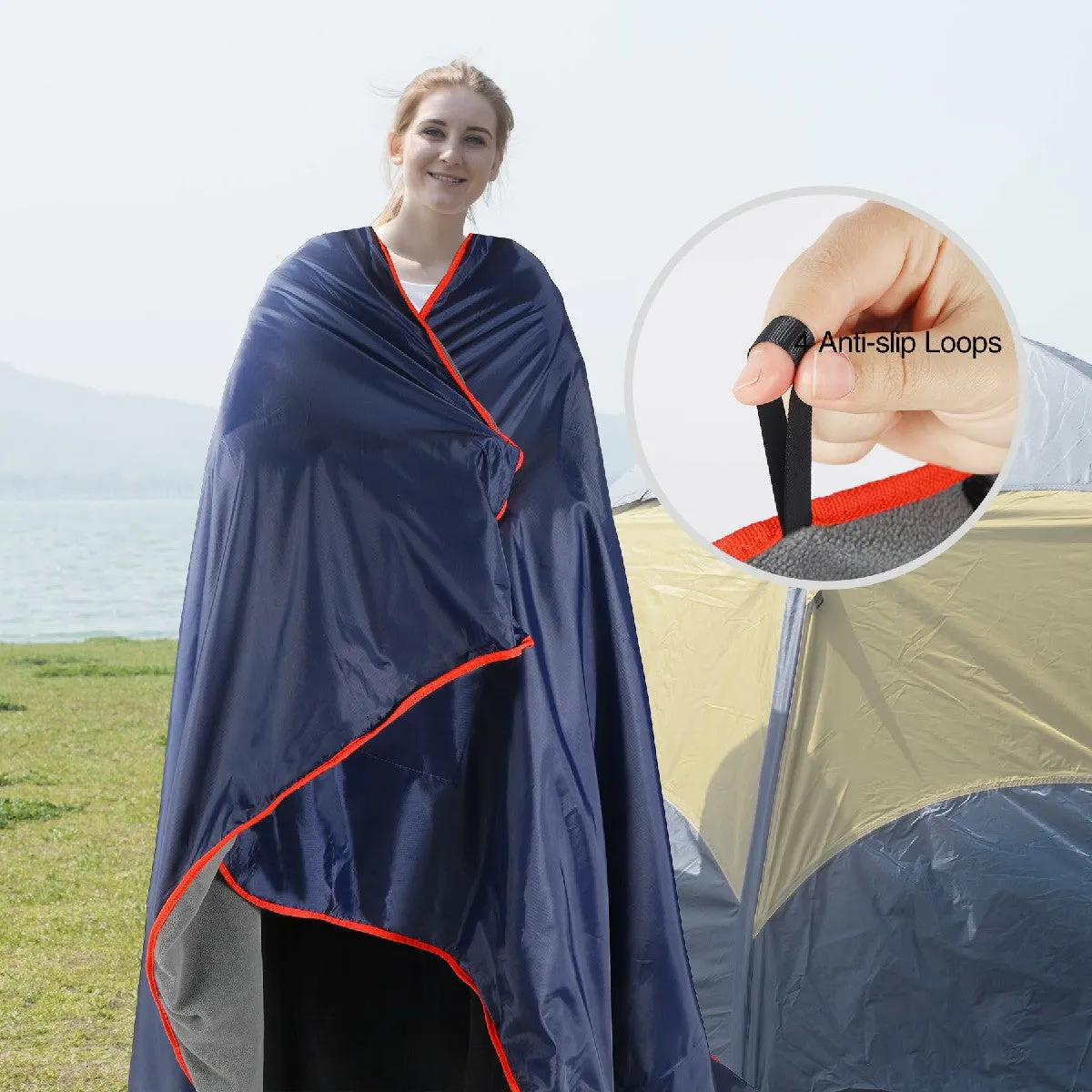 Waterproof Warm Stadium Blanket 79"x79" for Camping & Events