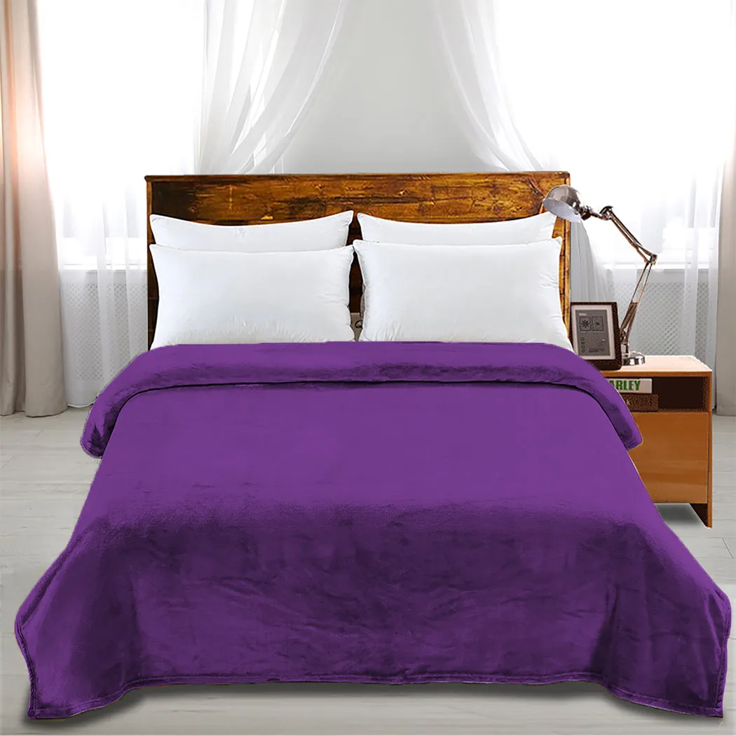 Waylon Throw Ultra-Soft Blanket 320gsm 220x160cm Warm - Aubergine