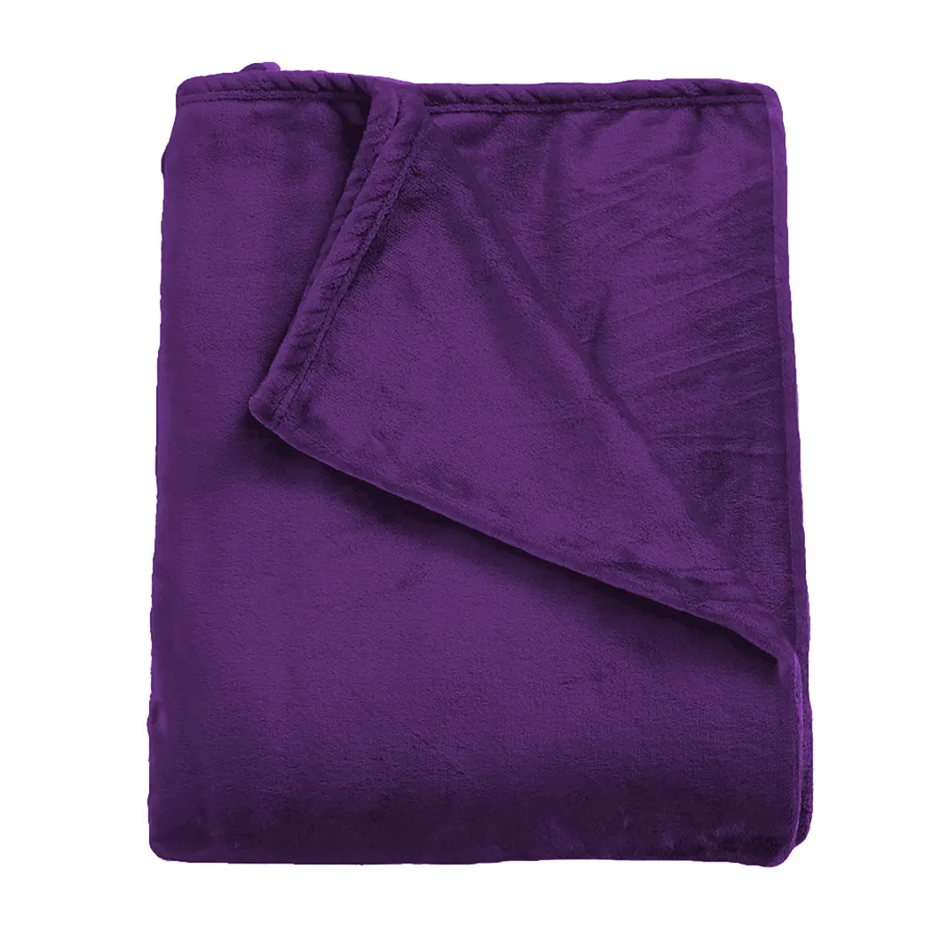 Waylon Throw Ultra-Soft Blanket 320gsm 220x160cm Warm - Aubergine