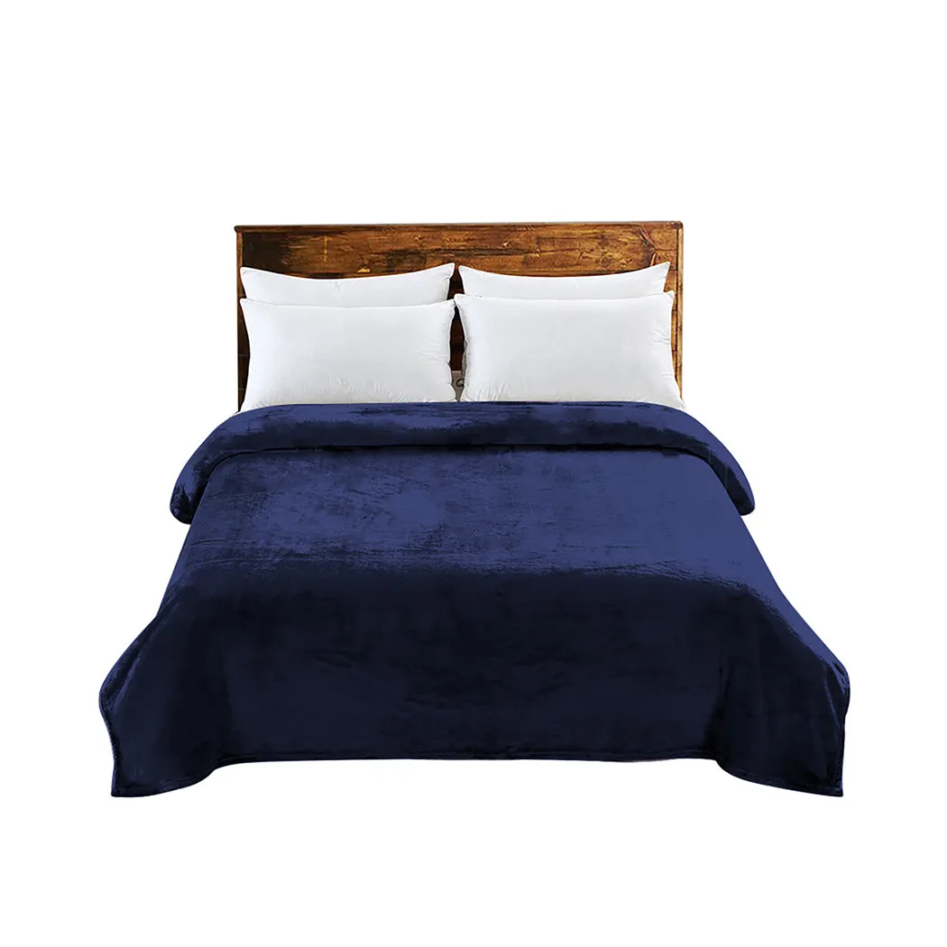 Waylon Throw Ultra-Soft Blanket 320gsm 220x160cm Warm - Navy