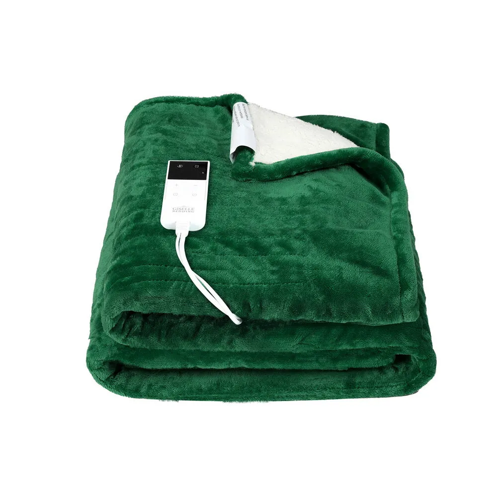 Wendy Throw Soft Blanket Electric Throw Rug Heated Blanket Double Sided - Green