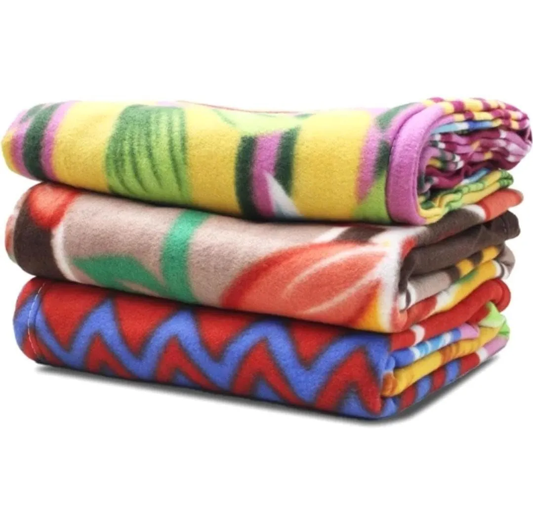 YOUTHFUL THREADS All Season Multipurpose Polar Fleece Single Bed Printed Assorted Multicolor Lightweight Blanket - 90 x 60 inch Pack of 3