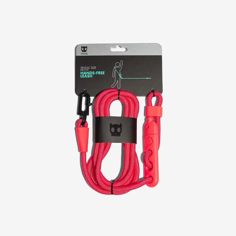 Zee.Dog Hands-Free Dog Leash (Neon Coral)