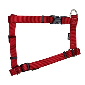 Zeus Nylon Dog Harness - Deep Red - Large - 2 cm x 45-70 cm (3-4in x 18in-27in)