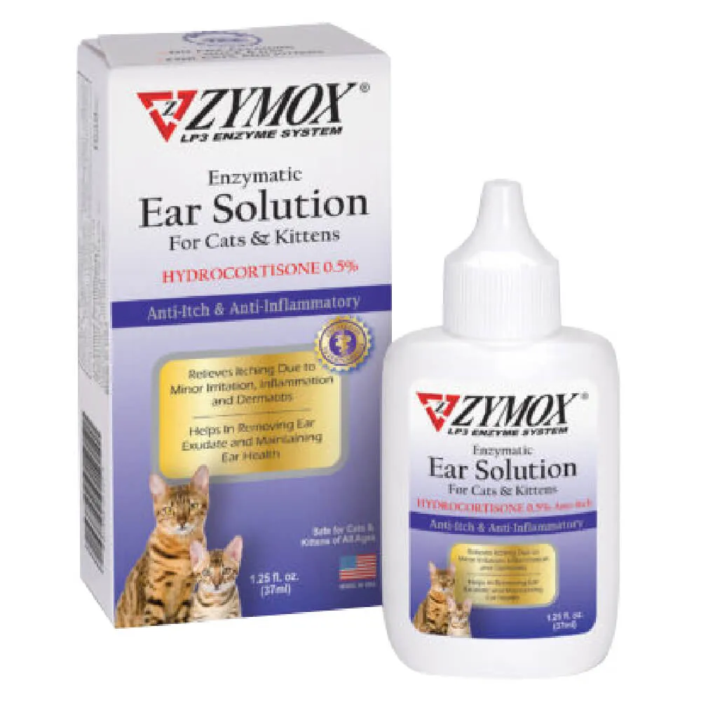 Zymox Cat/Kitten Ear Solution with .5% Hydrocortisone, 1.25 oz