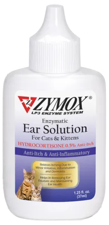 ZYMOX® Enzymatic Ear Solution with 0.5% Hydrocortisone for Cats and Kittens